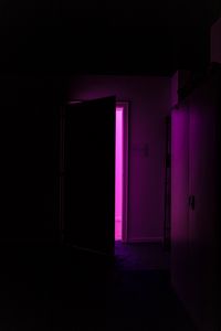 Preview wallpaper door, dark, room, purple, light