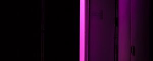 Preview wallpaper door, dark, room, purple, light