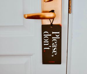 Preview wallpaper door, handle, sign, warning, inscription