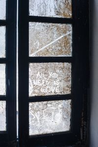 Preview wallpaper door, inscription, window, dirt, dirty