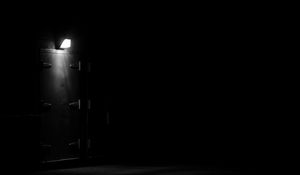 Preview wallpaper door, lamp, light, darkness, dark, black