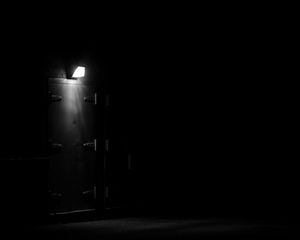 Preview wallpaper door, lamp, light, darkness, dark, black