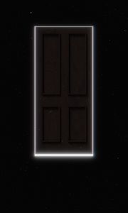 Preview wallpaper door, space, portal, dark, glow