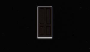 Preview wallpaper door, space, portal, dark, glow