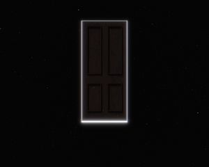 Preview wallpaper door, space, portal, dark, glow