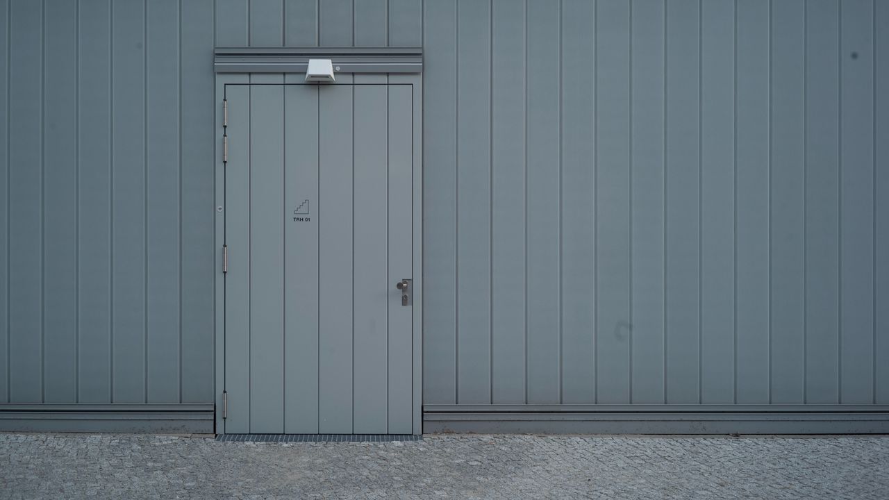 Wallpaper door, wall, gray, minimalism