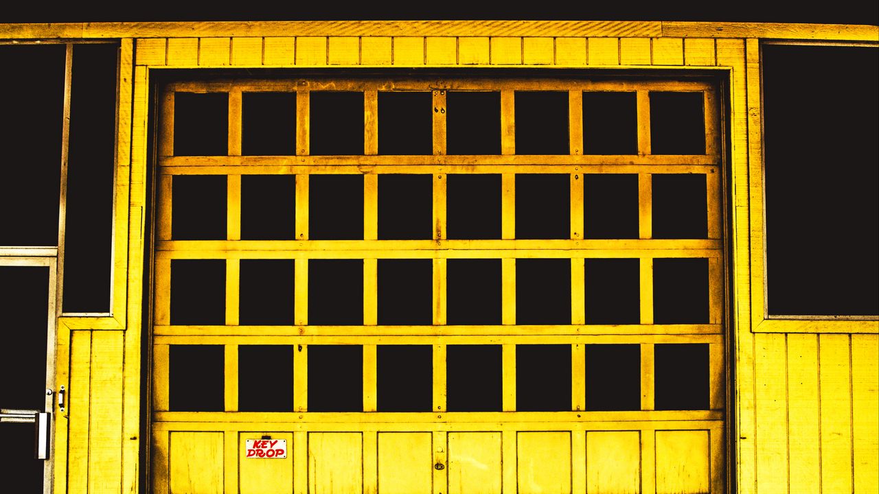Wallpaper door, yellow, window