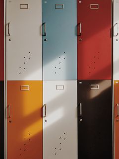 240x320 Wallpaper doors, lockers, retro, multicolored