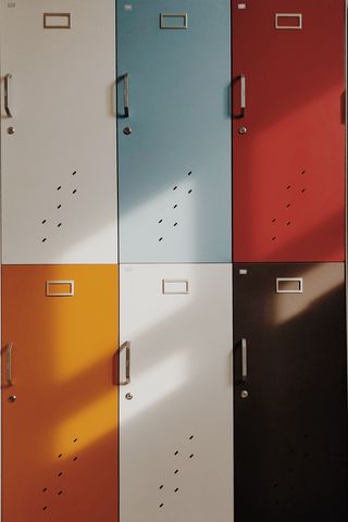 320x480 Wallpaper doors, lockers, retro, multicolored