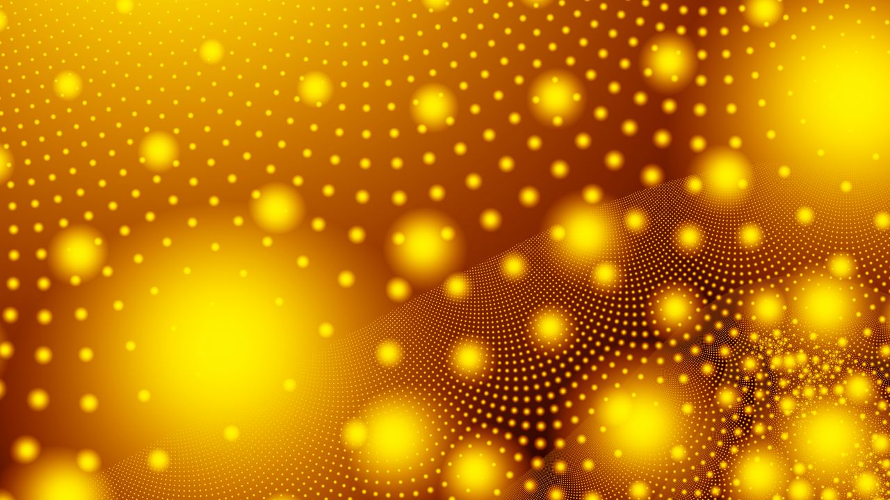 Wallpaper dots, glare, glow, abstraction, yellow