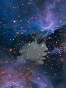 Preview wallpaper double exposure, face, space, stars