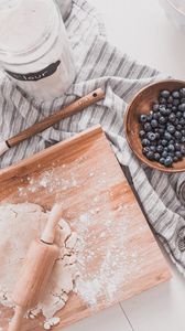 Preview wallpaper dough, berries, flour, recipe, cuisine