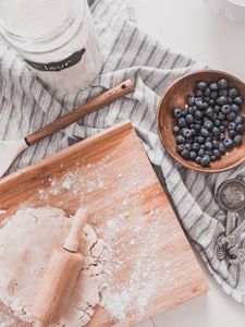 Preview wallpaper dough, berries, flour, recipe, cuisine