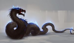 Preview wallpaper dragon, art, fantastic, grin