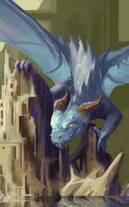 Preview wallpaper dragon, castle, fantasy, art