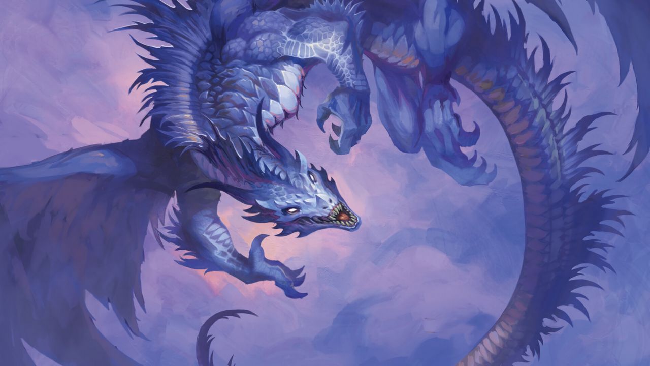 Wallpaper dragon, claws, fangs, art, purple