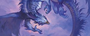 Preview wallpaper dragon, claws, fangs, art, purple