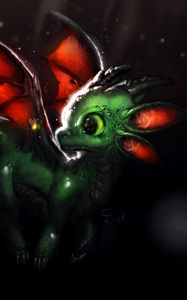 Preview wallpaper dragon, creature, cute, art, fiction
