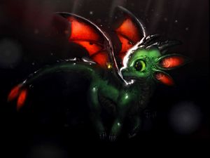 Preview wallpaper dragon, creature, cute, art, fiction