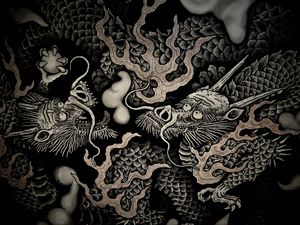 Preview wallpaper dragon, fantasy, art, dark