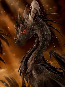 Preview wallpaper dragon, fantasy, art, creature, view