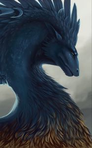 Preview wallpaper dragon, fantasy, art, feathers