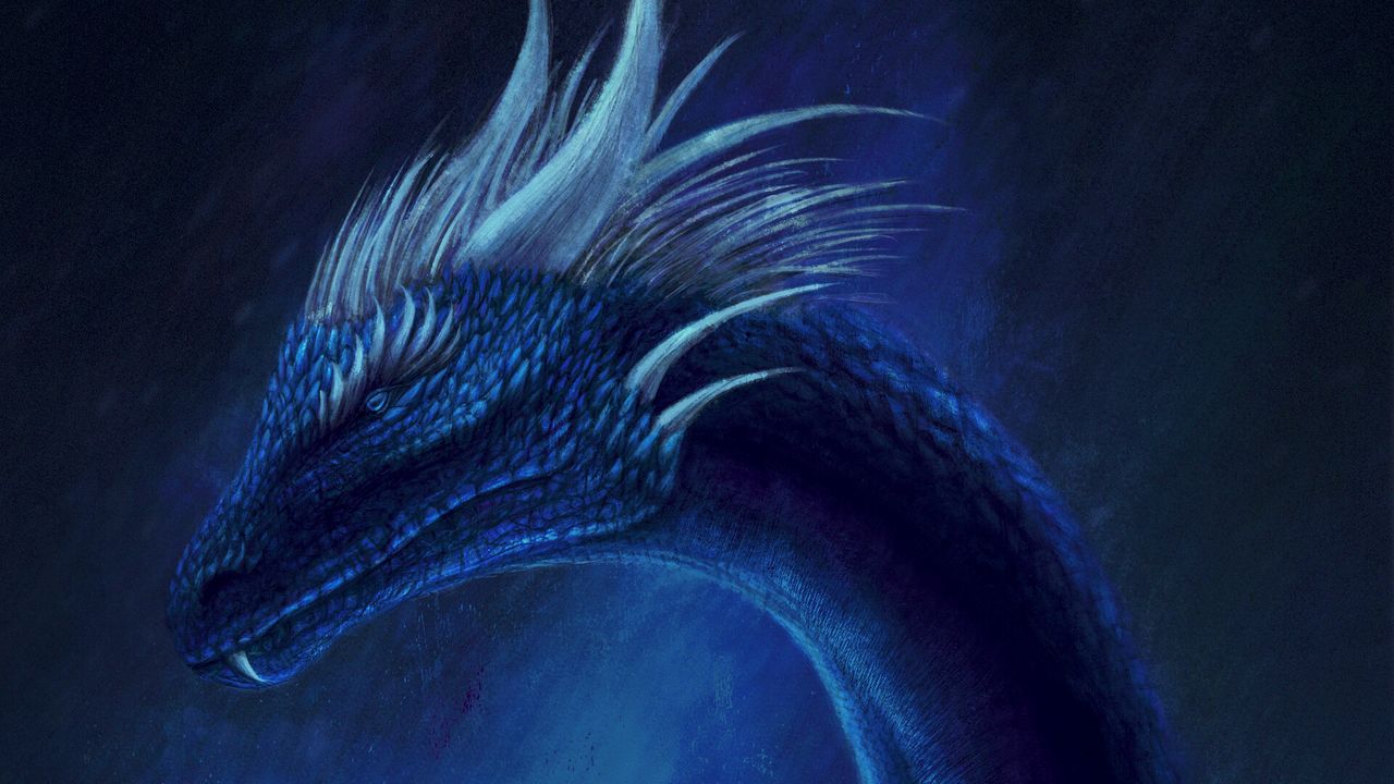 Wallpaper dragon, fantasy, creature, blue, art