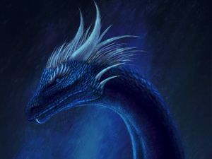 Preview wallpaper dragon, fantasy, creature, blue, art