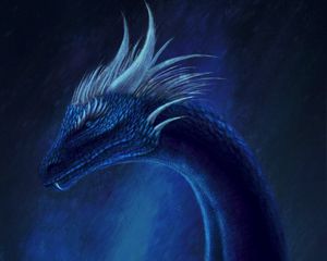 Preview wallpaper dragon, fantasy, creature, blue, art