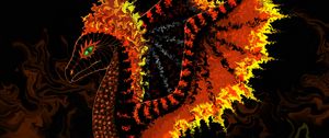 Preview wallpaper dragon, fire, art, creature, fantasy