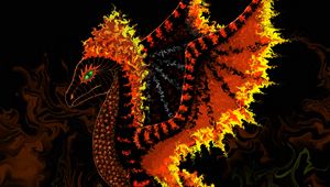 Preview wallpaper dragon, fire, art, creature, fantasy