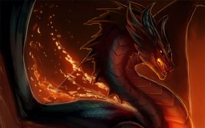 Preview wallpaper dragon, fire, fantasy, creature, art
