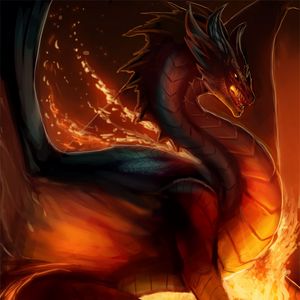 Preview wallpaper dragon, fire, fantasy, creature, art