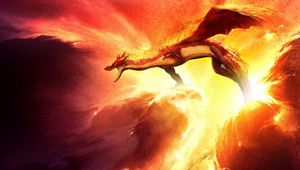Preview wallpaper dragon, fire, sparkles, mouth