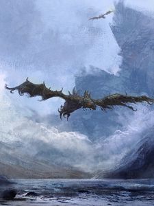 Preview wallpaper dragon, flight, fantasy, art