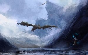 Preview wallpaper dragon, flight, fantasy, art