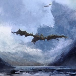 Preview wallpaper dragon, flight, fantasy, art