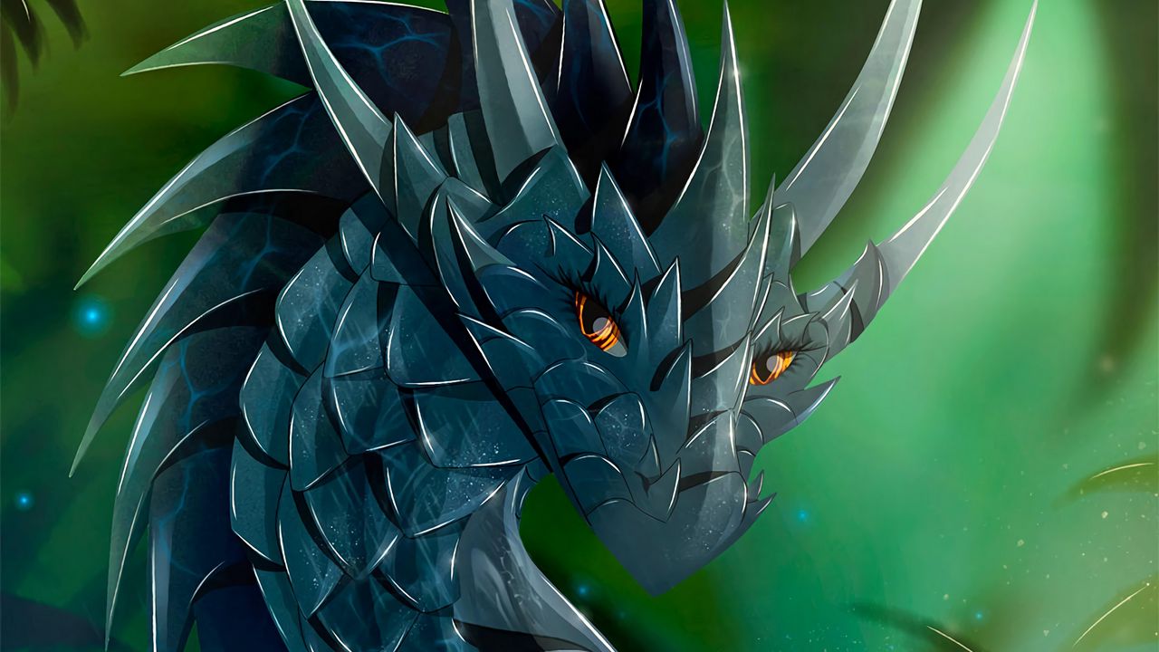 Wallpaper dragon, glance, art, creature, scales