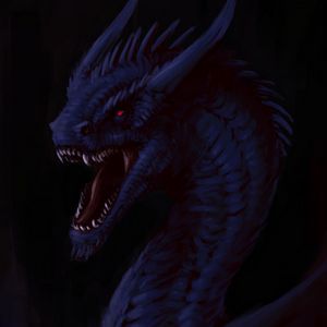 Preview wallpaper dragon, grin, fantasy, creature, dark