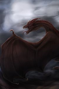 Preview wallpaper dragon, grin, wings, creature, fantasy