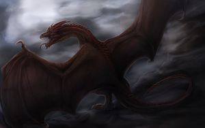 Preview wallpaper dragon, grin, wings, creature, fantasy