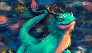 Preview wallpaper dragon, lizard, art, creature, fantastic