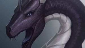 Preview wallpaper dragon, monster, fangs, thorn, fantasy