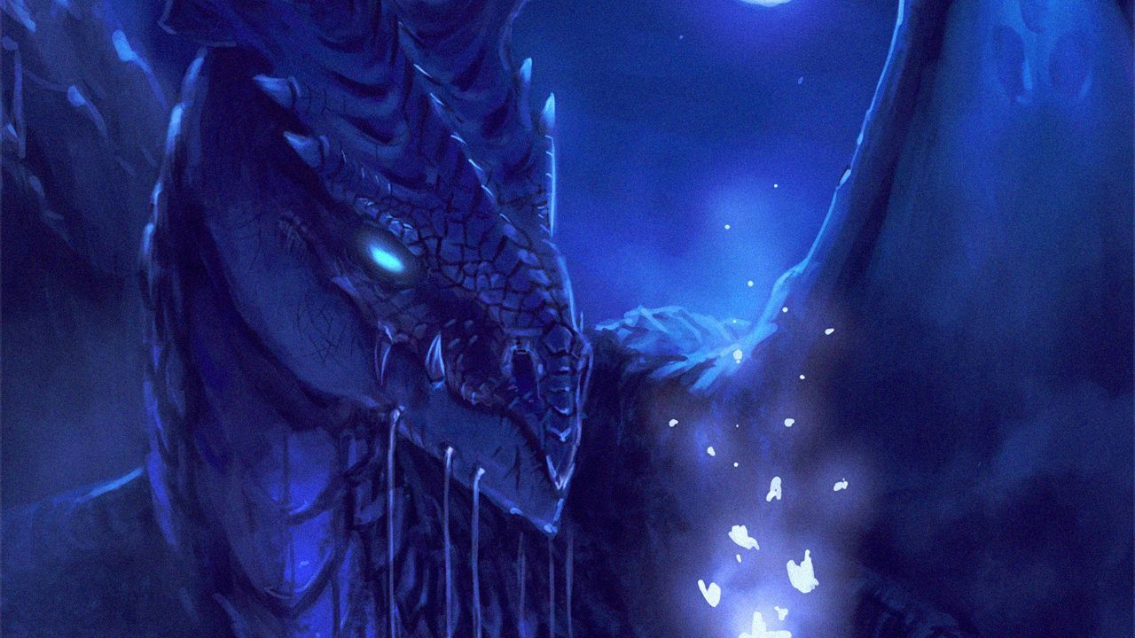 Wallpaper dragon, night, art, creature, fantastic hd, picture, image