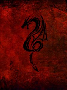 Preview wallpaper dragon, pattern, red, black