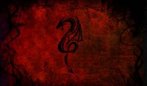 Preview wallpaper dragon, pattern, red, black