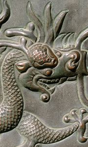 Preview wallpaper dragon, patterns, metal