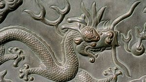 Preview wallpaper dragon, patterns, metal