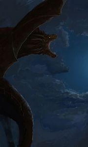 Preview wallpaper dragon, roar, sky, art