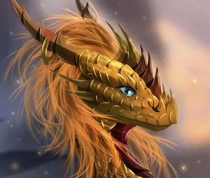 Preview wallpaper dragon, scales, creature, art, fantasy